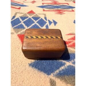 Vintage Wood  Heart made Trinket Box / Ornate‎ Design And With Sliding Lid